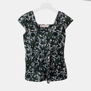 Marni Dark Green Top Painted Leaves